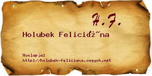 Holubek Feliciána névjegykártya